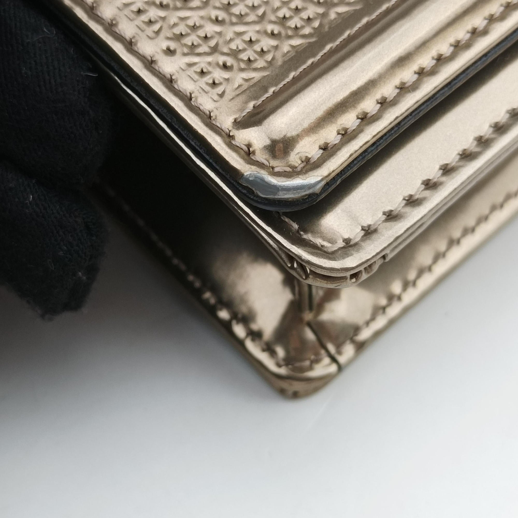 Pre-owned Christian Dior Diorama Golden leather  shoulderbag | stylenewstar