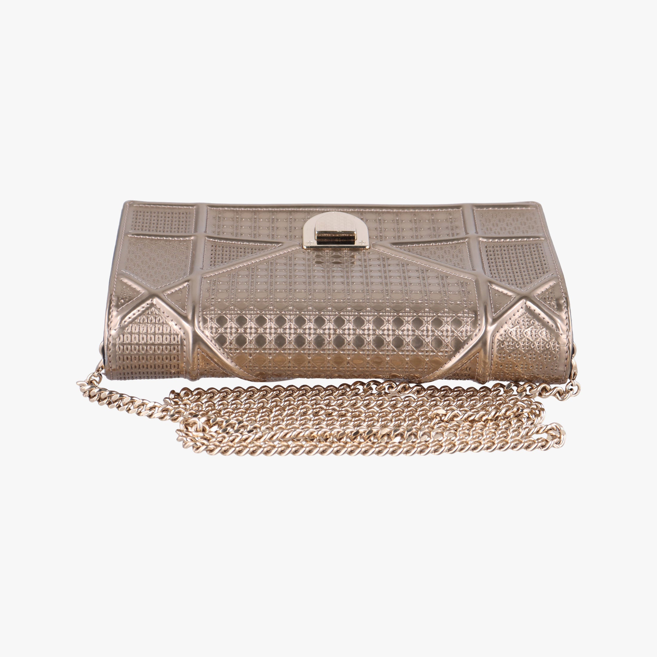 Pre-owned Christian Dior Diorama Golden leather  shoulderbag | stylenewstar