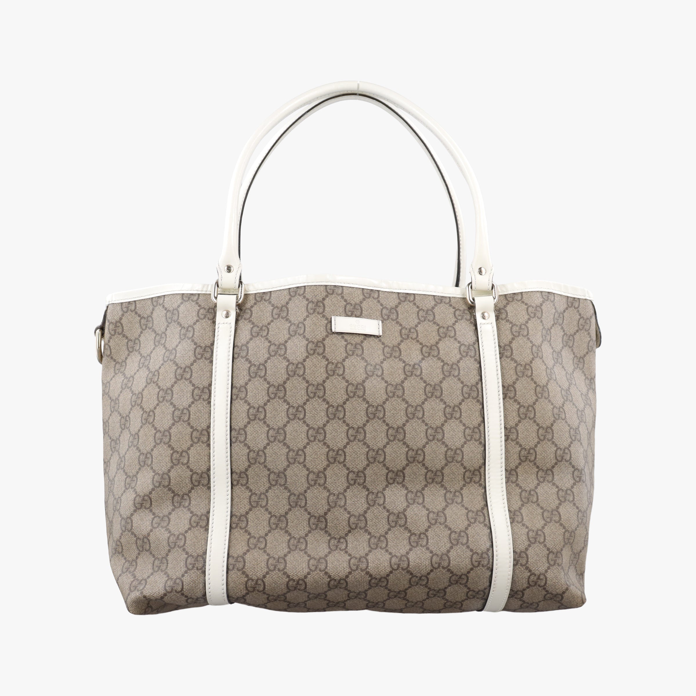 Vintage Gucci GG Supreme GG Plus heart flower beige×white PVC coated canvas×Leather 197953 handbag | stylenewstar