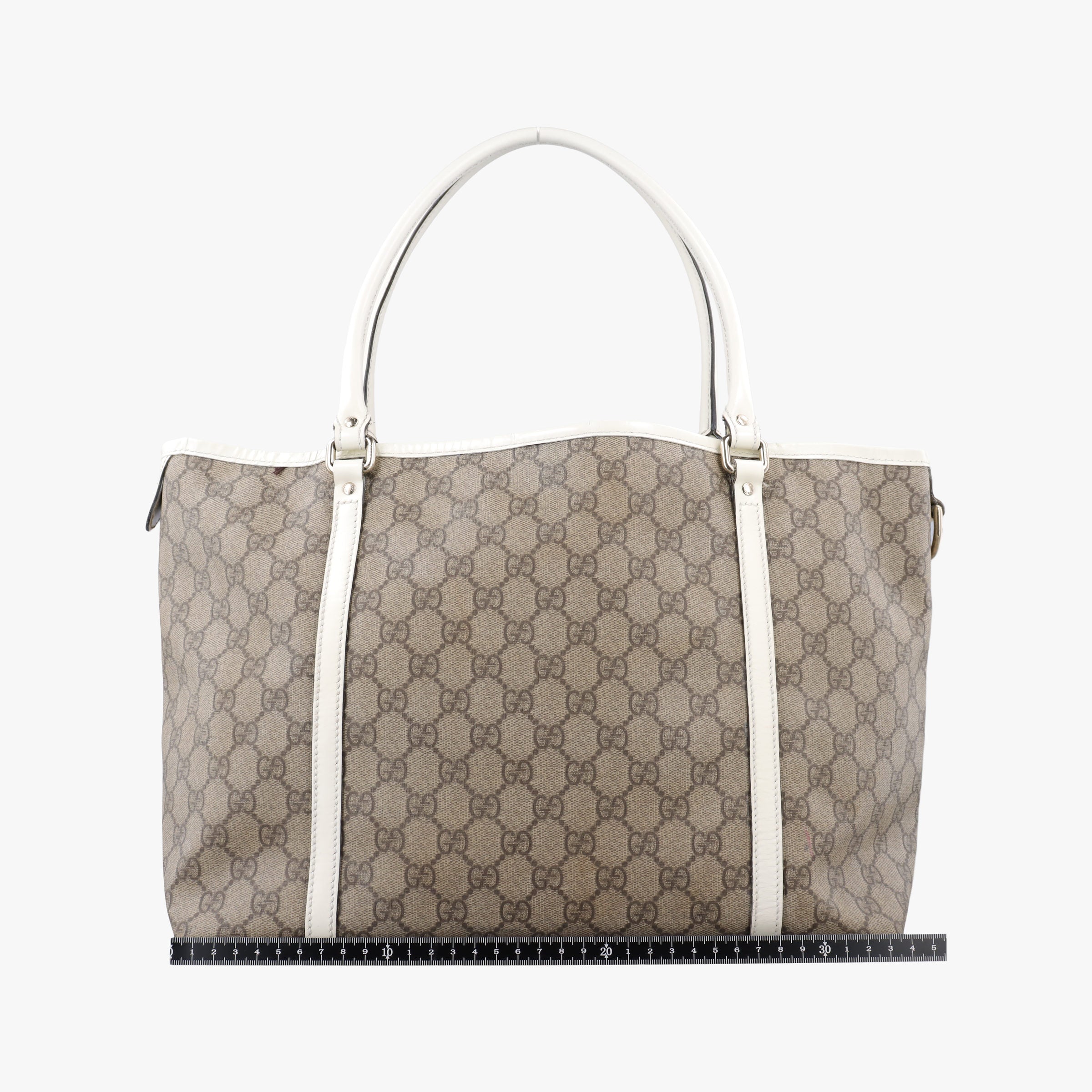 Vintage Gucci GG Supreme GG Plus heart flower beige×white PVC coated canvas×Leather 197953 handbag | stylenewstar