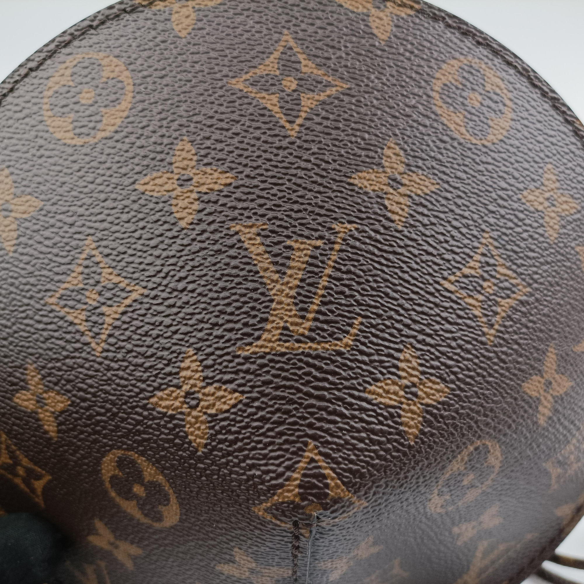 Pre-owned Louis Vuitton Toupie Marron Monogram Coated Canvas × Calfskin Leather M44592 clutchbag | stylenewstar