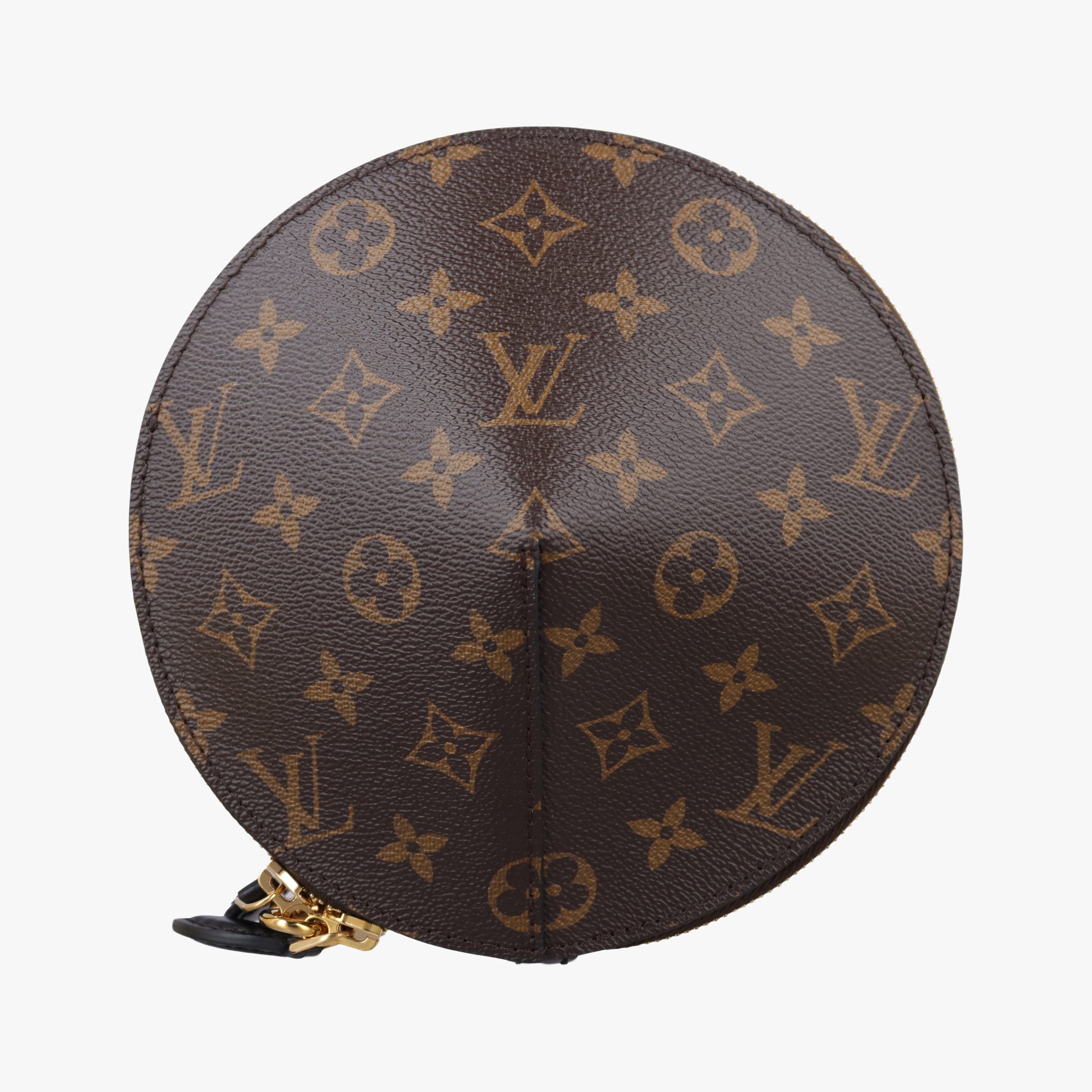 Pre-owned Louis Vuitton Toupie Marron Monogram Coated Canvas × Calfskin Leather M44592 clutchbag | stylenewstar