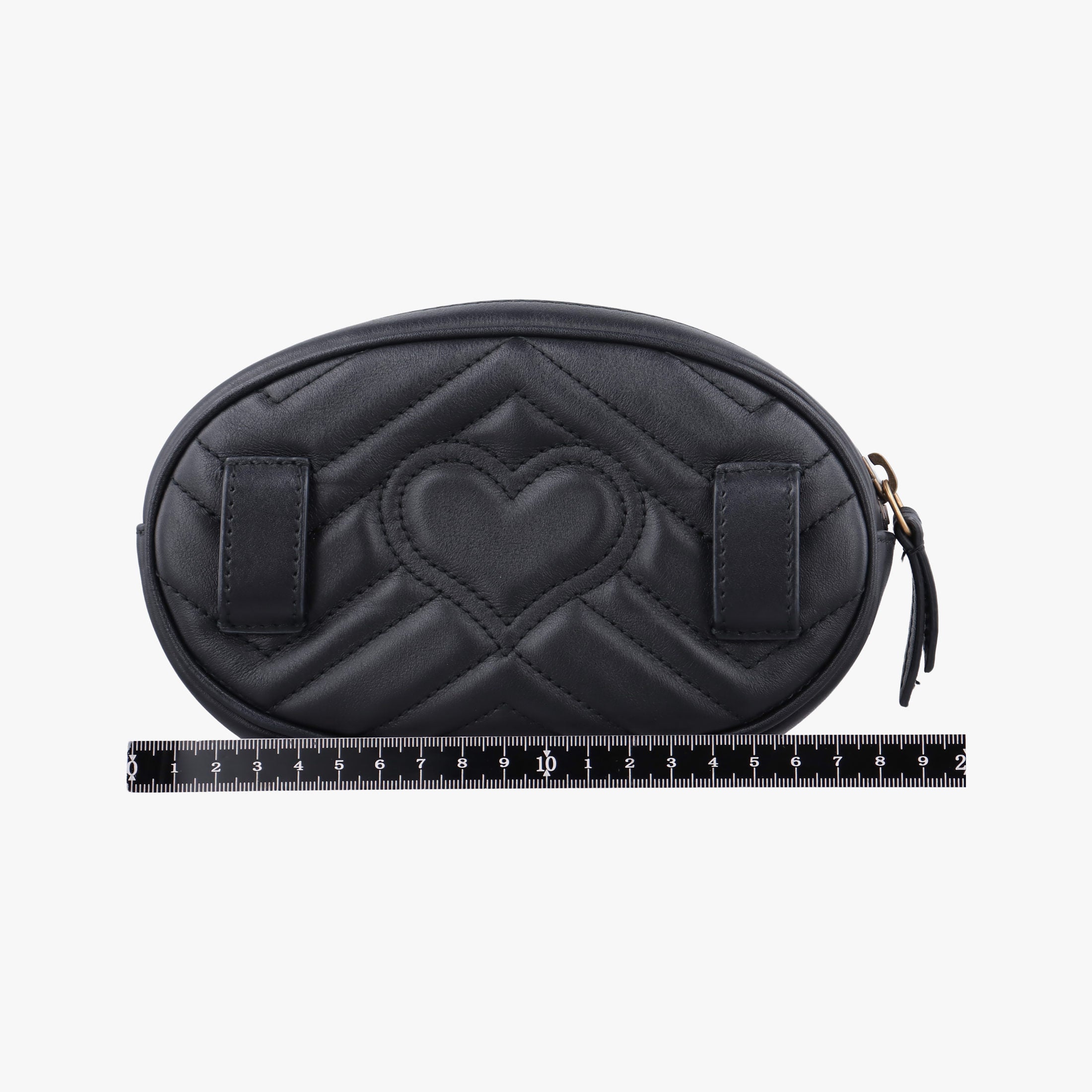 Pre-owned Gucci GG Marmont Black Leather 476434 bum bag/waist bag | stylenewstar