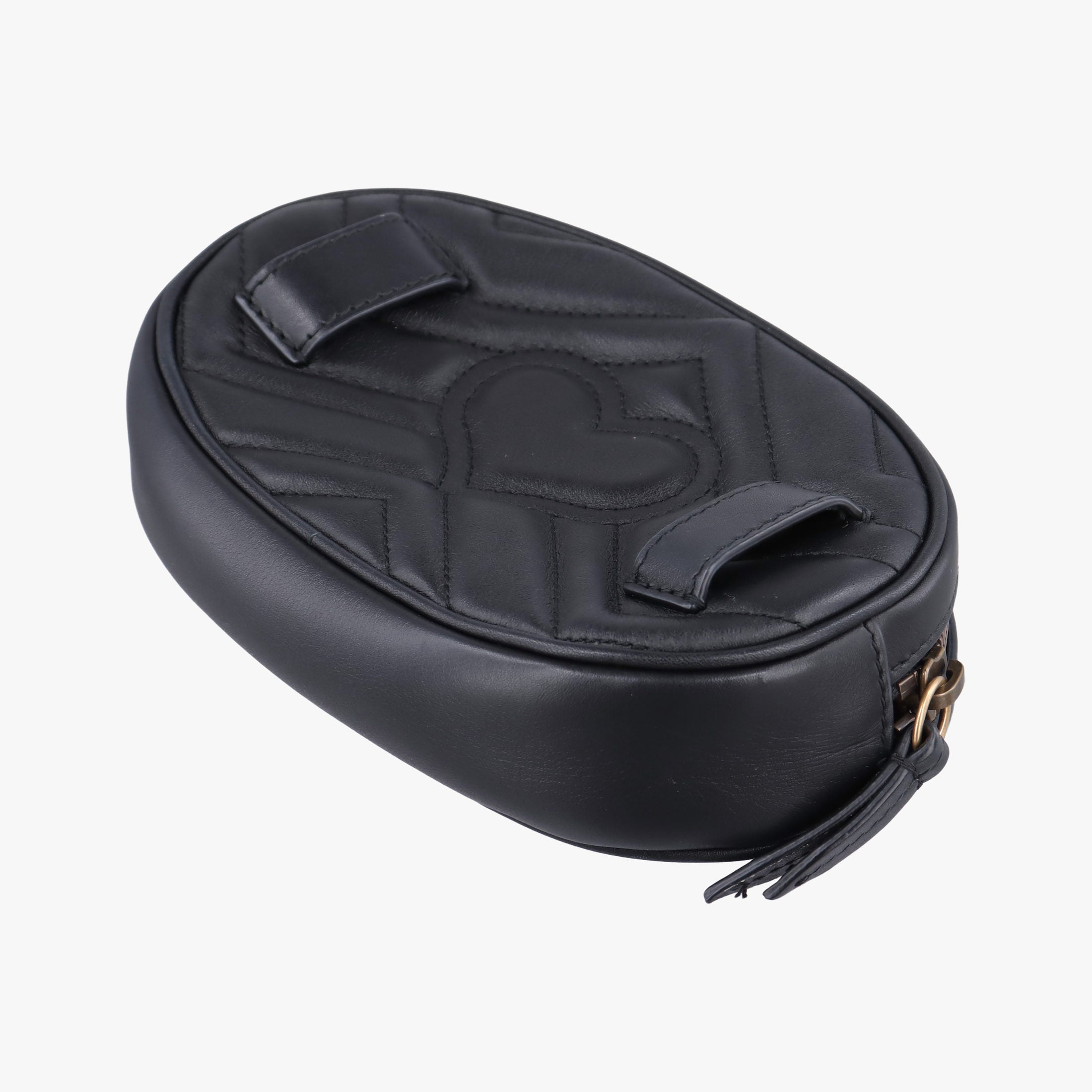 Pre-owned Gucci GG Marmont Black Leather 476434 bum bag/waist bag | stylenewstar