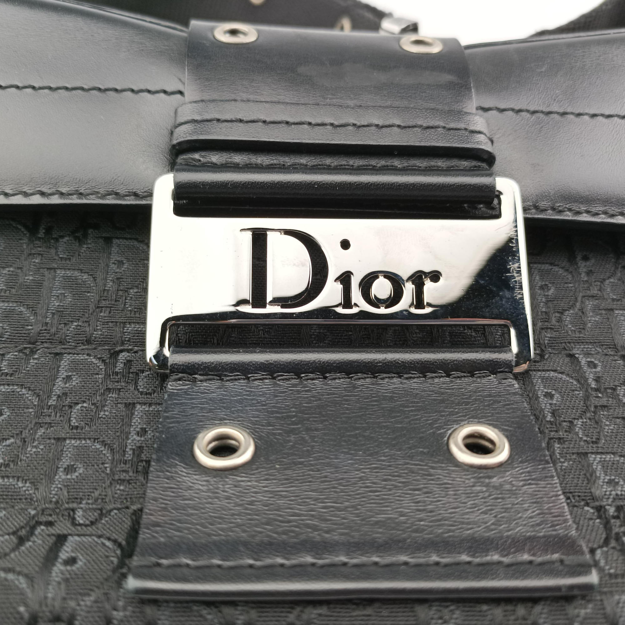 Pre-owned Christian Dior Street Chic Columbus Black canvasxleather  shoulderbag | stylenewstar