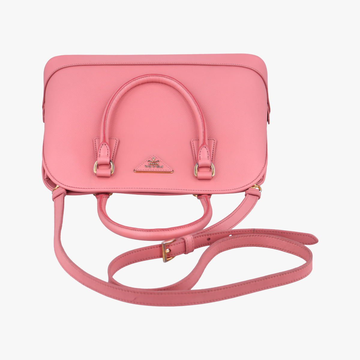 Vintage Prada Promenade Pink SAFFIANO Leather BN2558 shoulderbag | stylenewstar