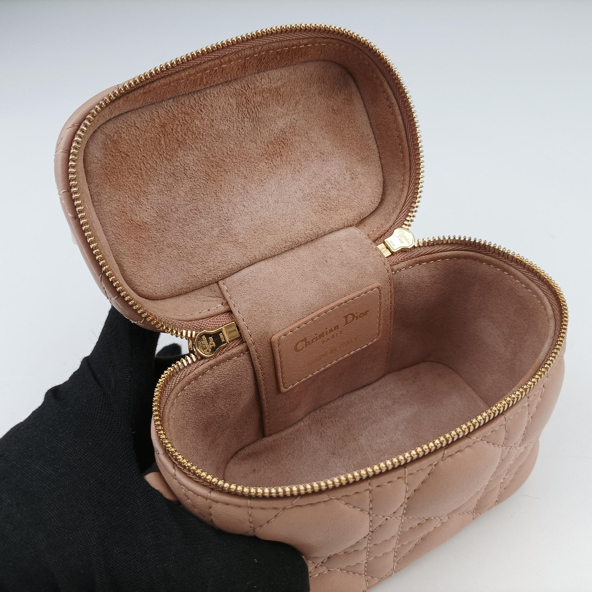 Secondhand Christian Dior Lady Dior micro vanity Pink lambskin  shoulderbag | stylenewstar