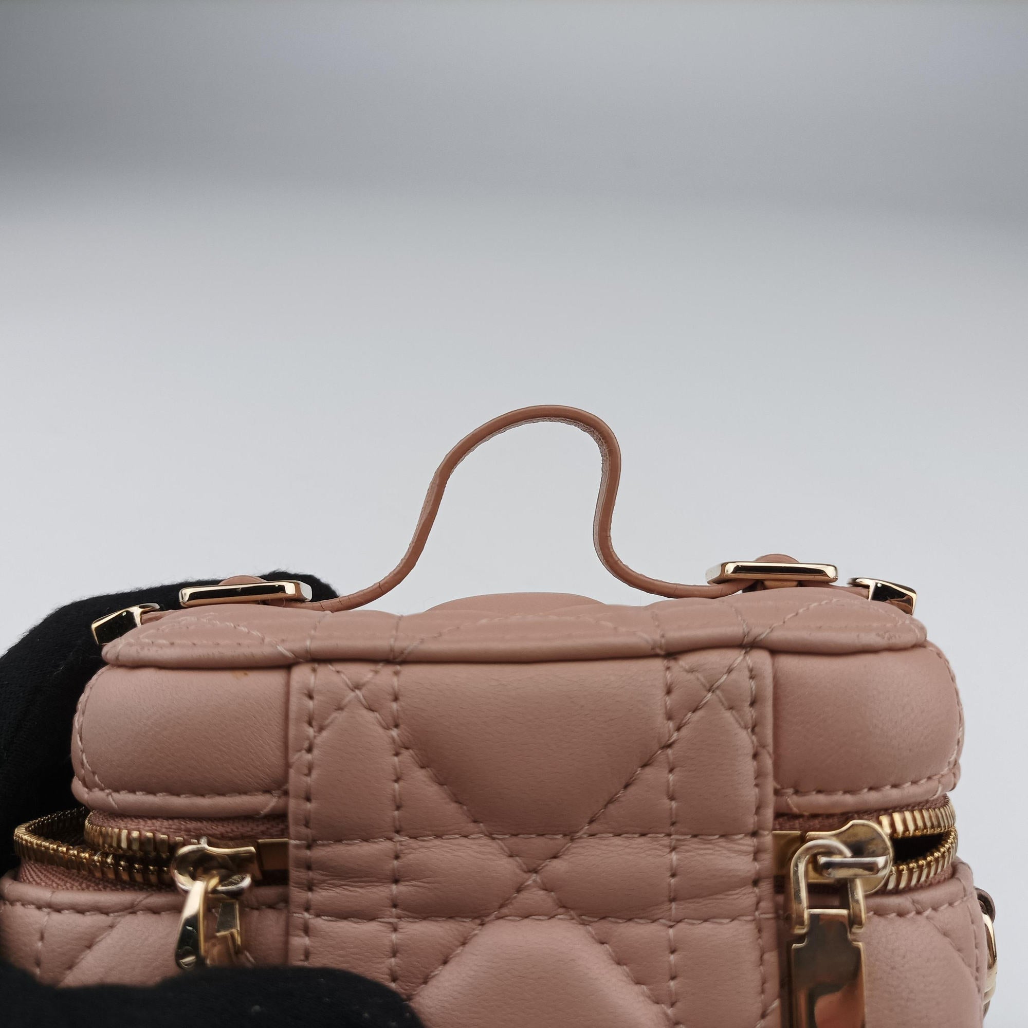 Secondhand Christian Dior Lady Dior micro vanity Pink lambskin  shoulderbag | stylenewstar