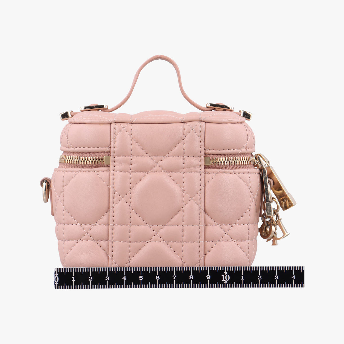 Secondhand Christian Dior Lady Dior micro vanity Pink lambskin  shoulderbag | stylenewstar