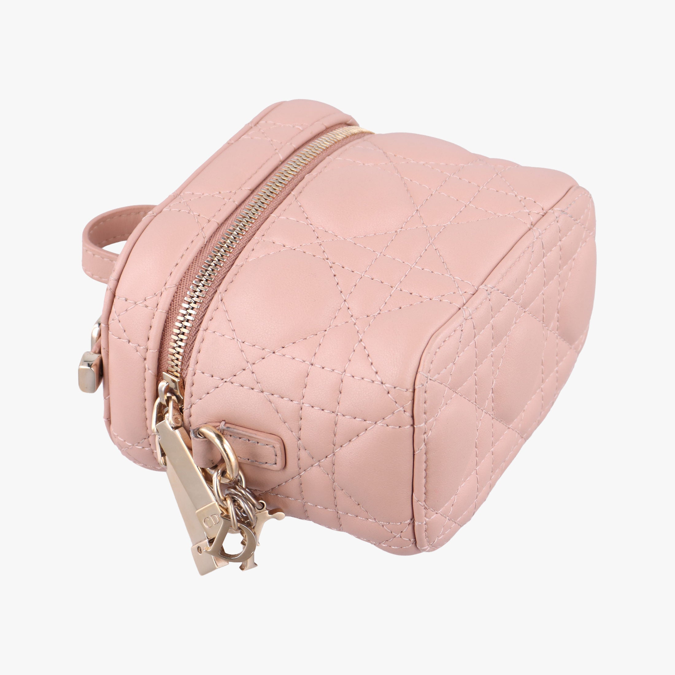 Secondhand Christian Dior Lady Dior micro vanity Pink lambskin  shoulderbag | stylenewstar