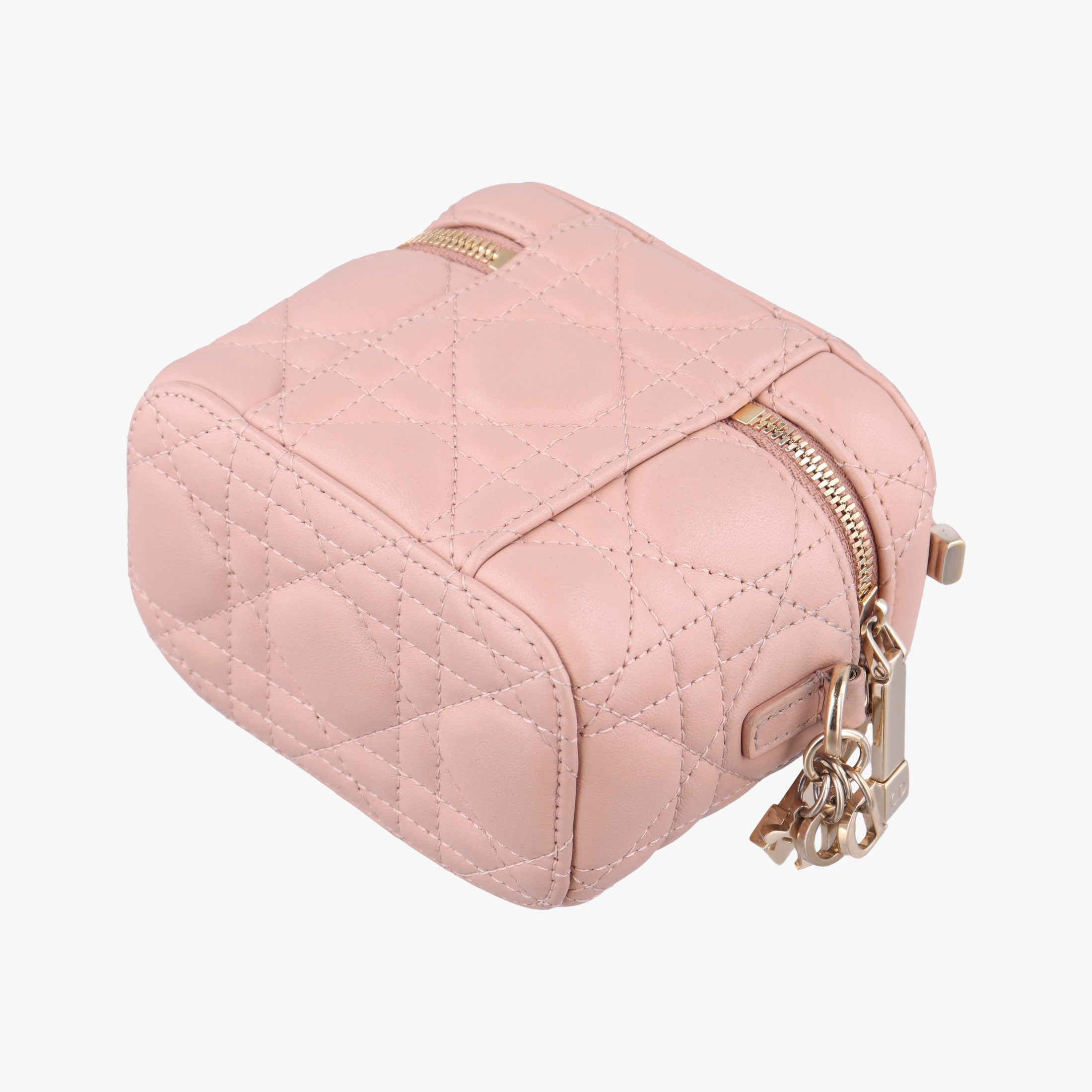 Secondhand Christian Dior Lady Dior micro vanity Pink lambskin  shoulderbag | stylenewstar