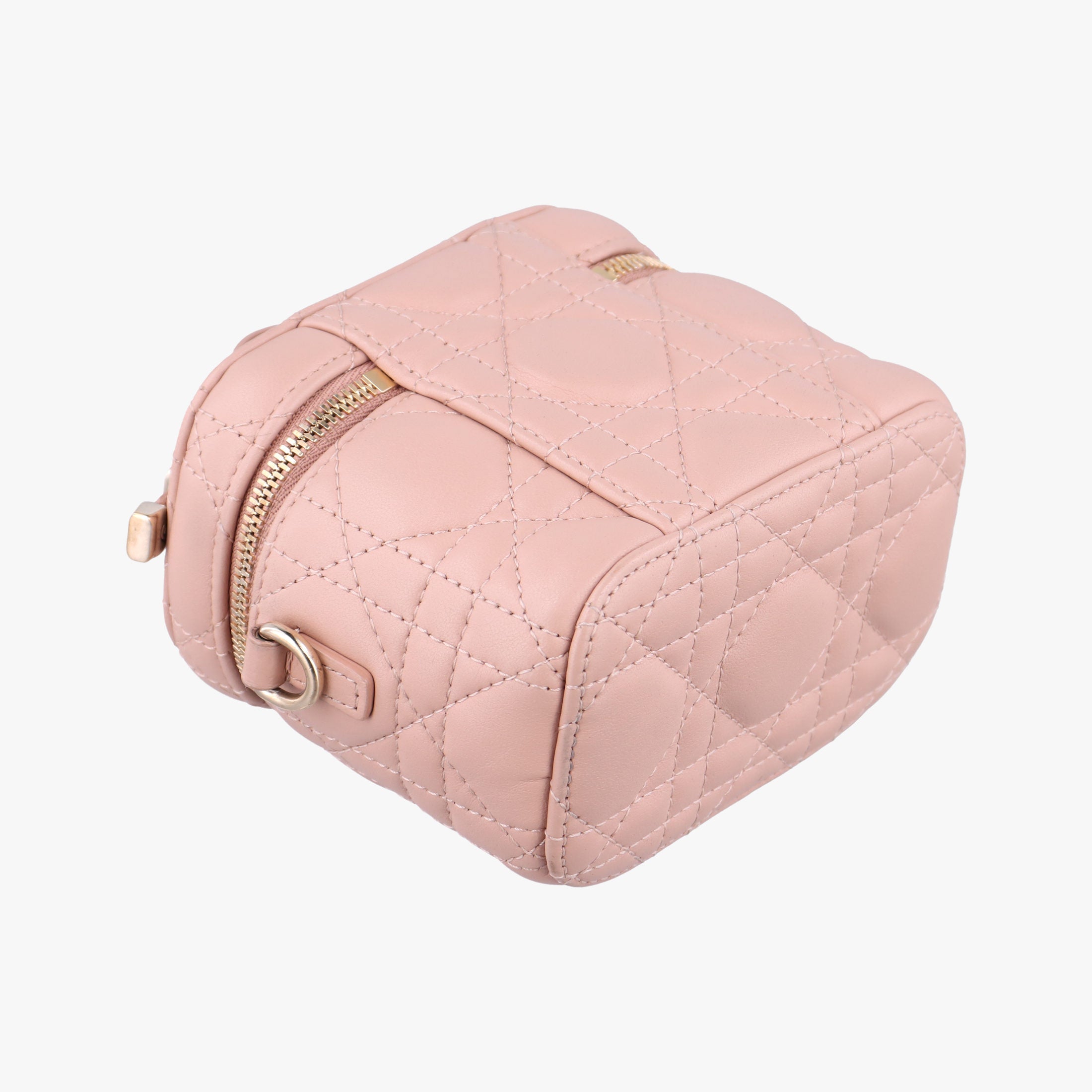 Secondhand Christian Dior Lady Dior micro vanity Pink lambskin  shoulderbag | stylenewstar