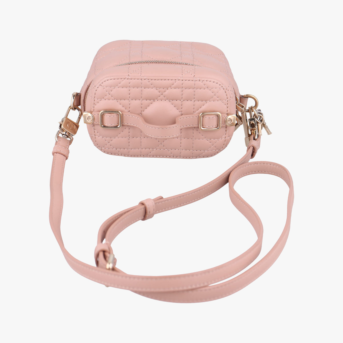 Secondhand Christian Dior Lady Dior micro vanity Pink lambskin  shoulderbag | stylenewstar