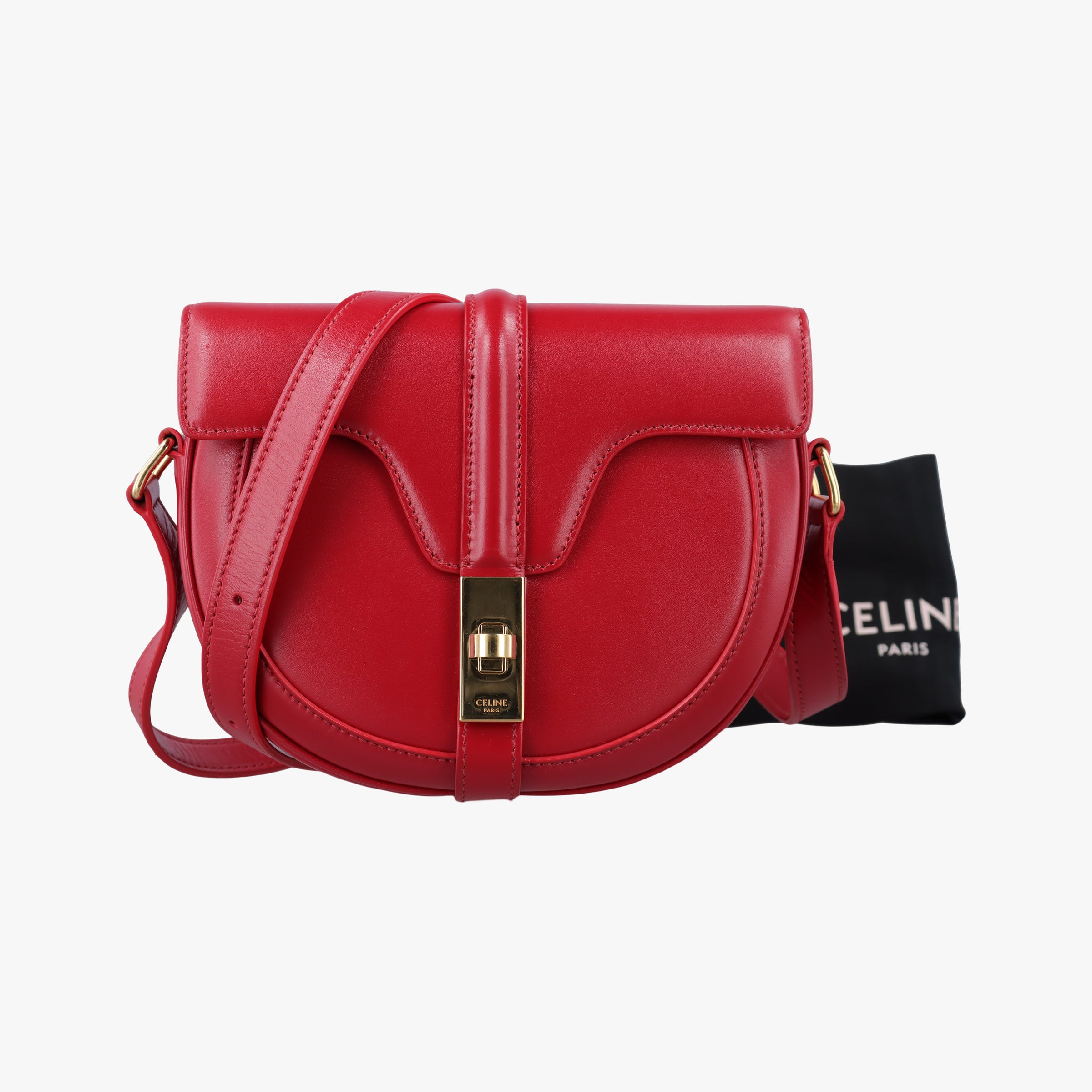 Secondhand Celine Small Besace 16 Red Leather  shoulderbag | stylenewstar