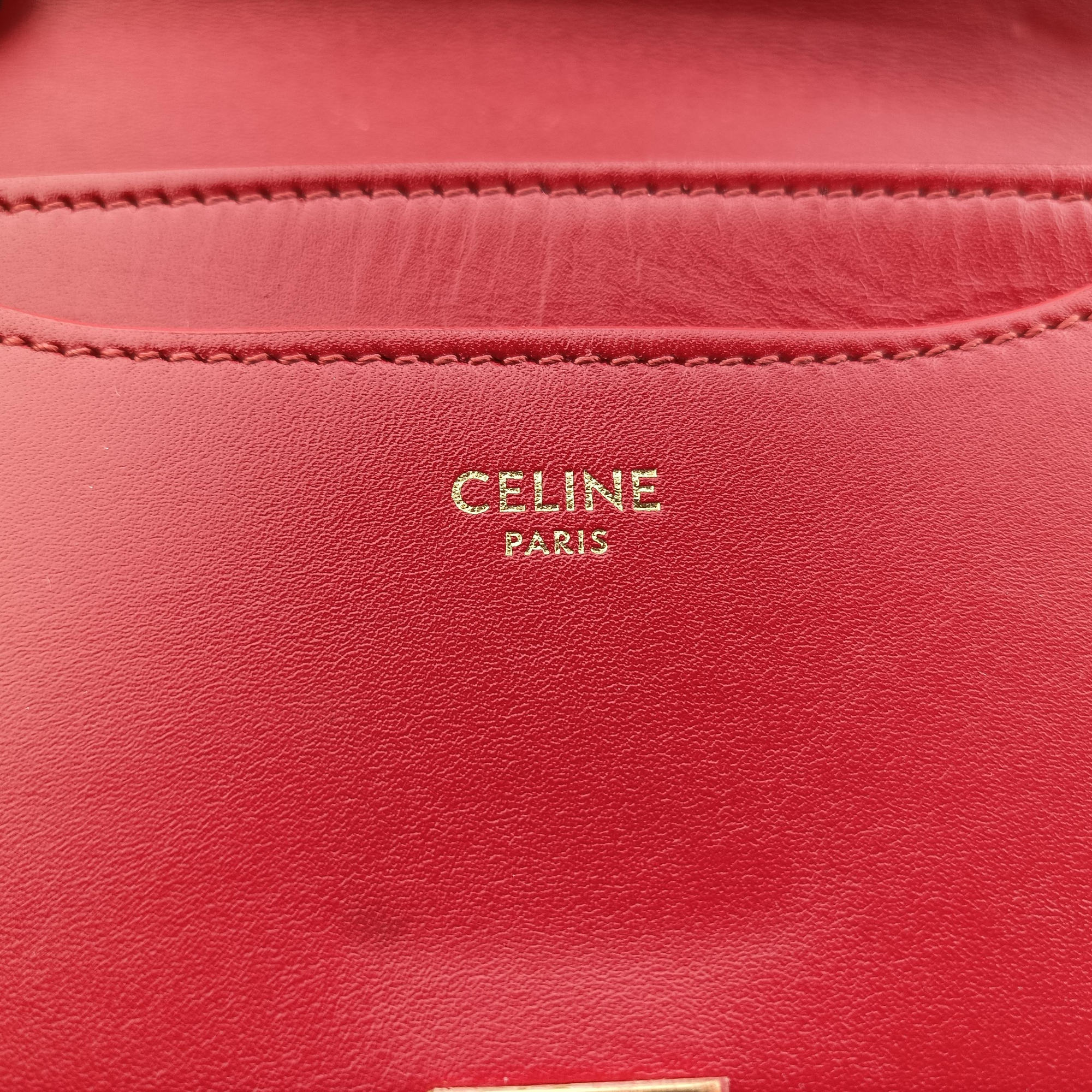 Secondhand Celine Small Besace 16 Red Leather  shoulderbag | stylenewstar