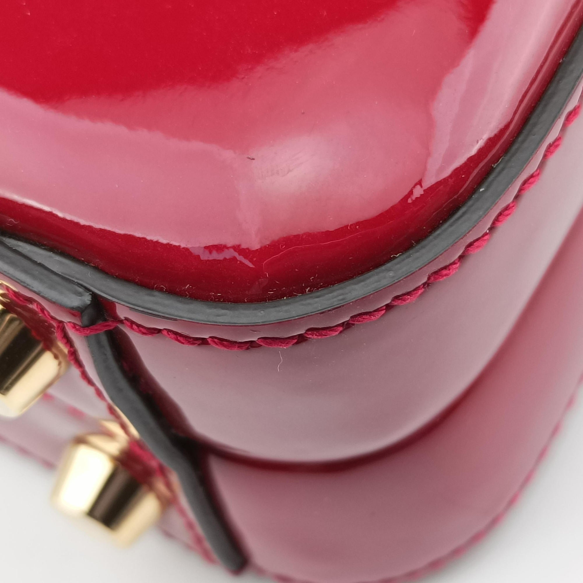 Pre-owned Gucci Sylvie Red Patent Leather 589479 shoulderbag | stylenewstar