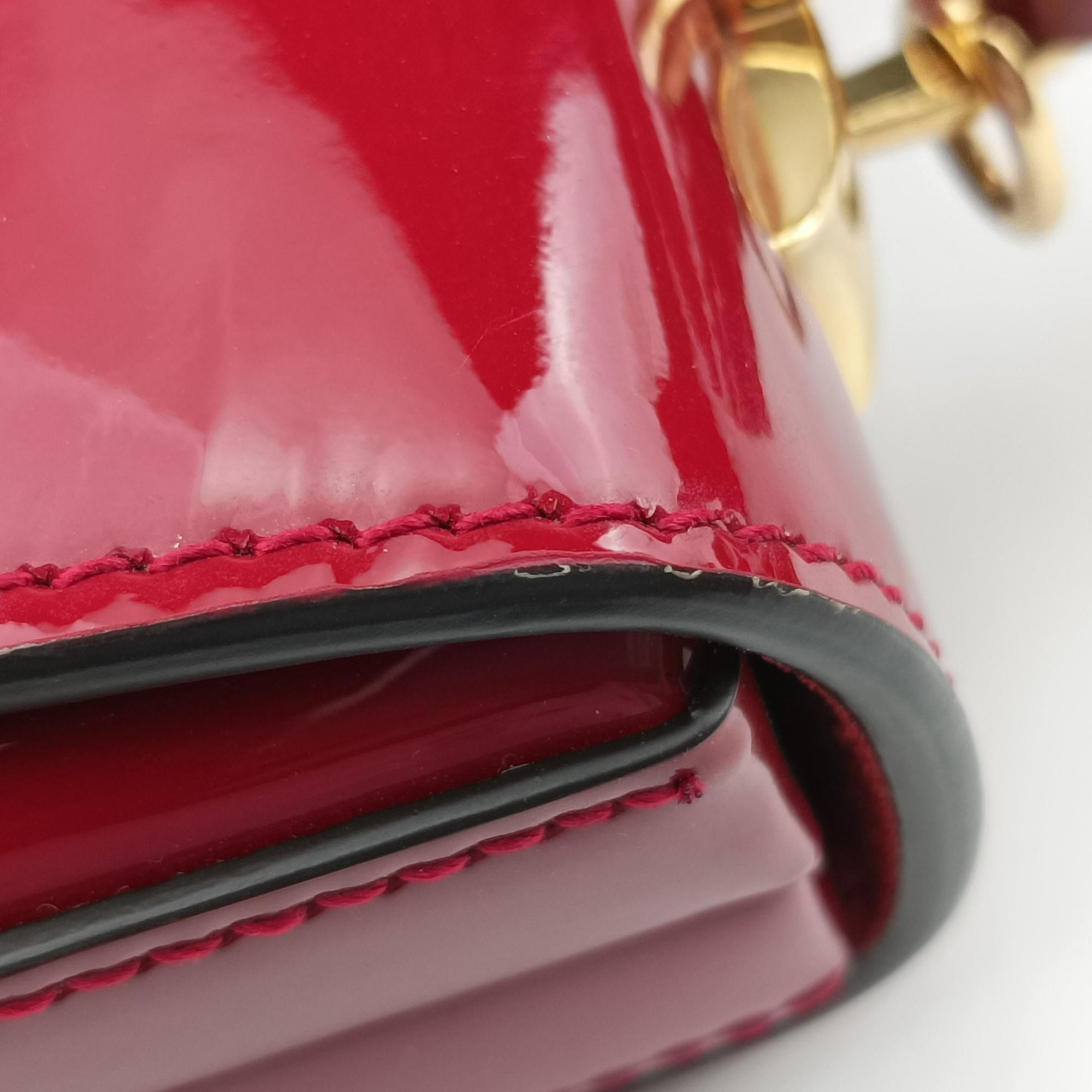 Pre-owned Gucci Sylvie Red Patent Leather 589479 shoulderbag | stylenewstar