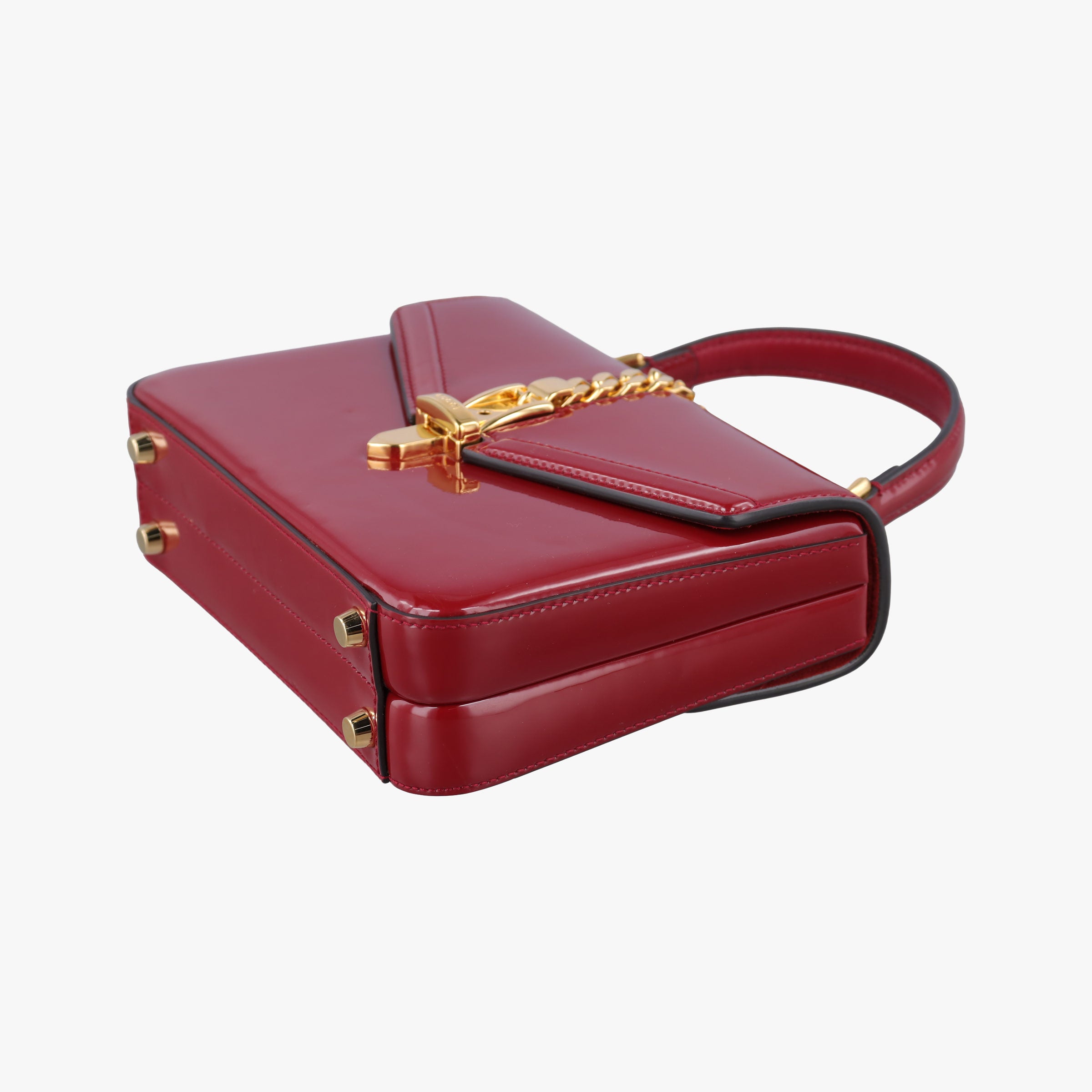 Pre-owned Gucci Sylvie Red Patent Leather 589479 shoulderbag | stylenewstar
