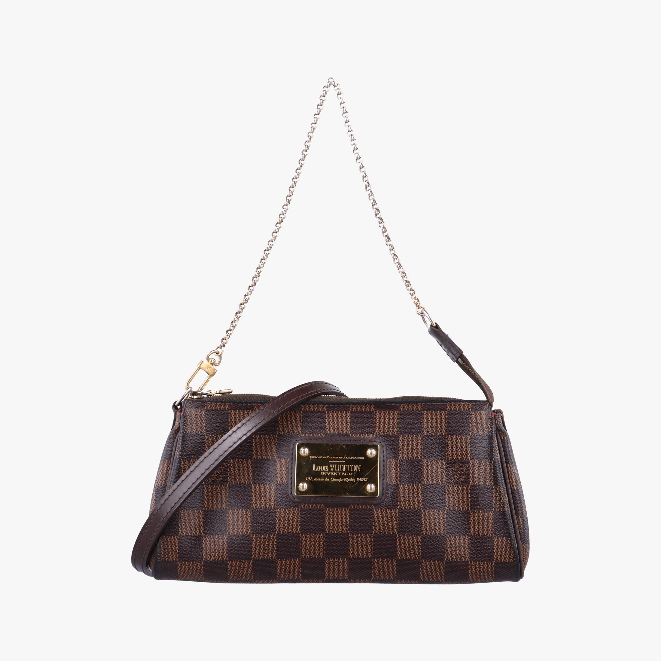 Pre-owned Louis Vuitton EVA EBENE Damier Canvas N55213 shoulderbag | stylenewstar