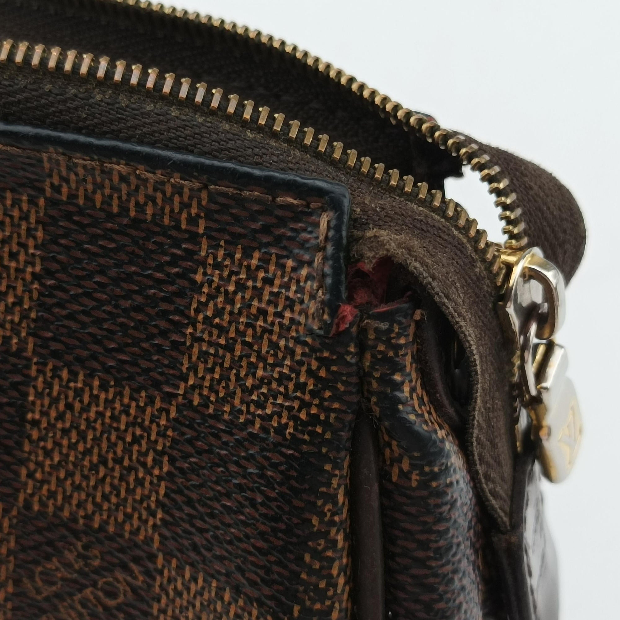 Pre-owned Louis Vuitton EVA EBENE Damier Canvas N55213 shoulderbag | stylenewstar