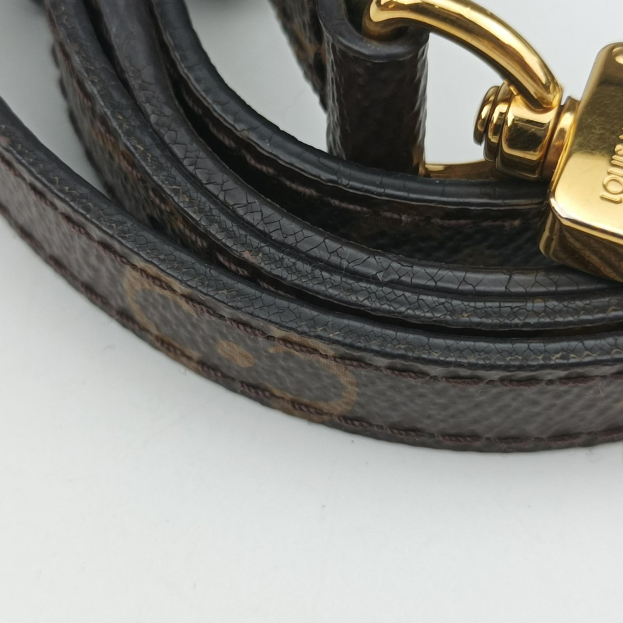 Pre-owned Louis Vuitton MARIGNAN brown×SESAME Monogram Canvas×calf leather M44544 shoulderbag | stylenewstar