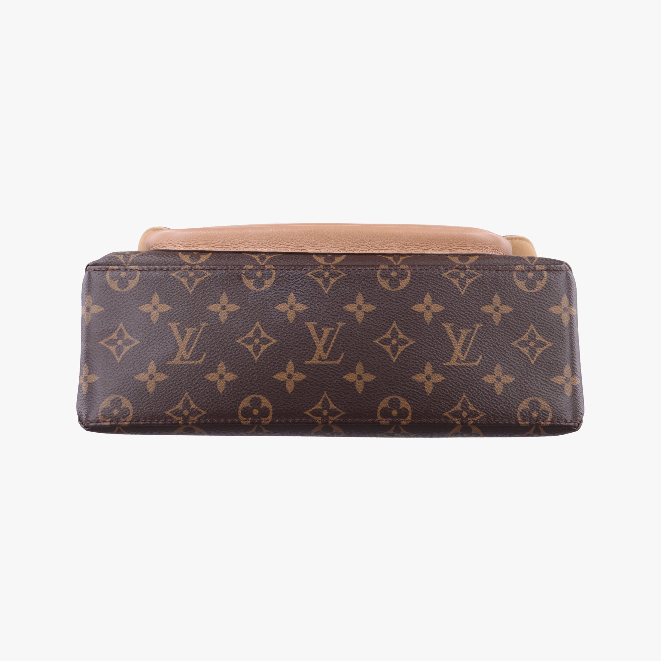 Pre-owned Louis Vuitton MARIGNAN brown×SESAME Monogram Canvas×calf leather M44544 shoulderbag | stylenewstar