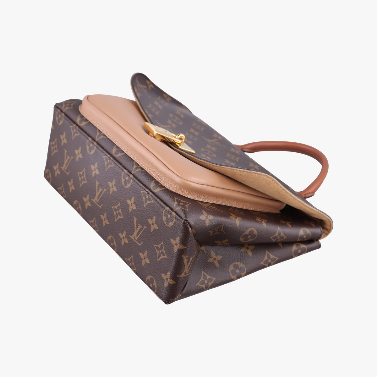 Pre-owned Louis Vuitton MARIGNAN brown×SESAME Monogram Canvas×calf leather M44544 shoulderbag | stylenewstar