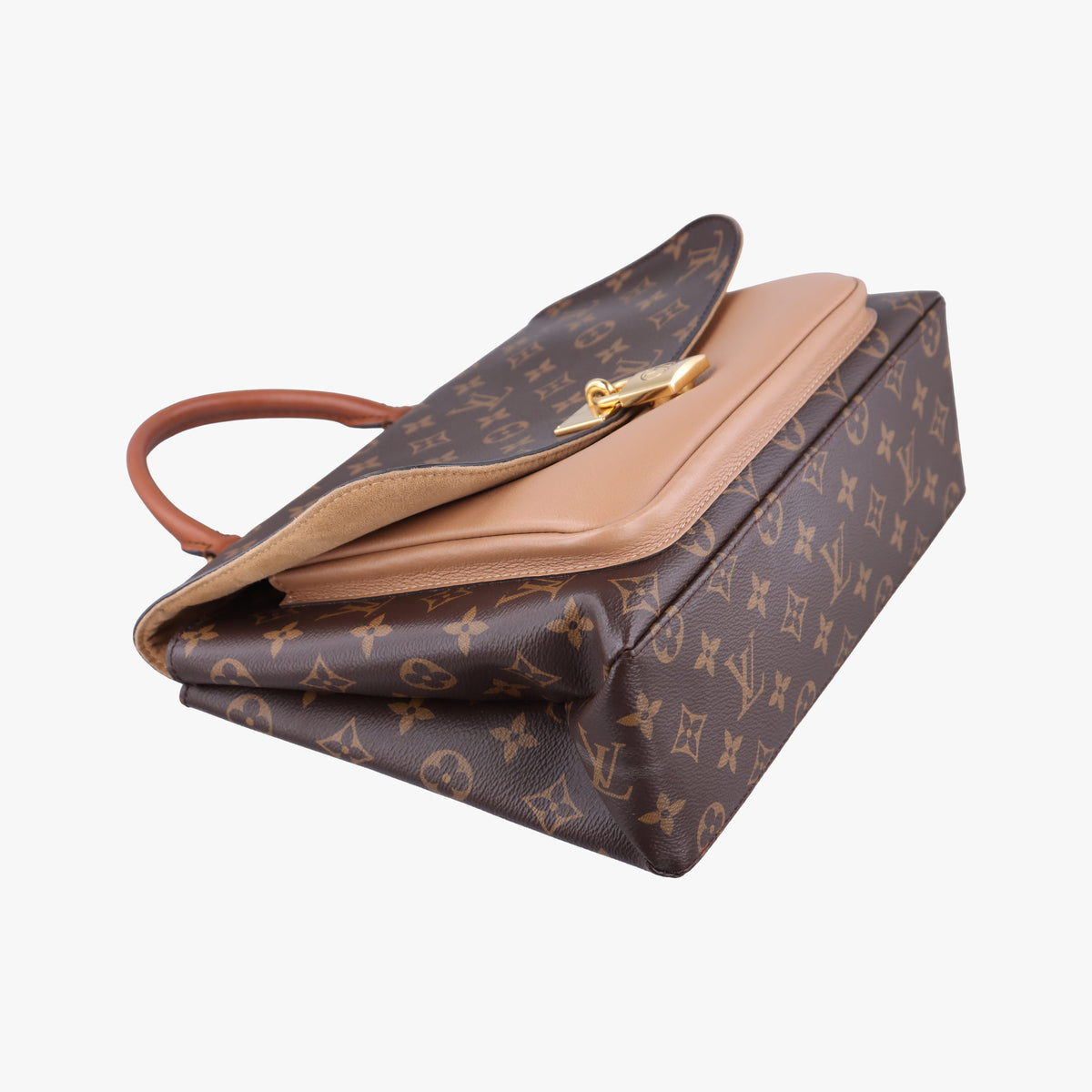 Pre-owned Louis Vuitton MARIGNAN brown×SESAME Monogram Canvas×calf leather M44544 shoulderbag | stylenewstar