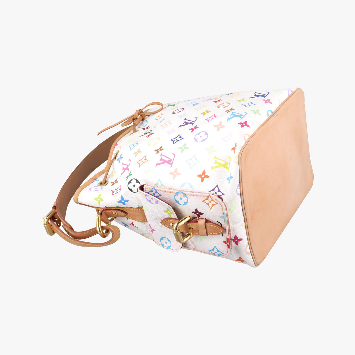 Pre-owned Louis Vuitton Petit Noe white Monogram Multicolor M42229 shoulderbag | stylenewstar