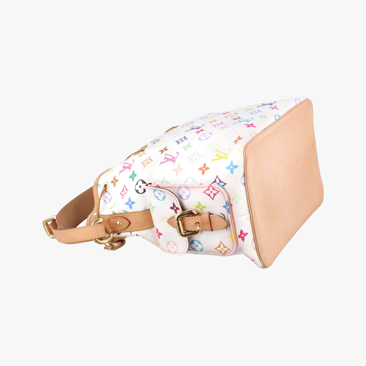 Pre-owned Louis Vuitton Petit Noe white Monogram Multicolor M42229 shoulderbag | stylenewstar