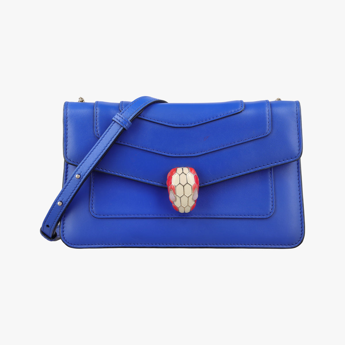 Pre-owned Bvlgari SERPENTI FOREVER Blue leather  shoulderbag | stylenewstar