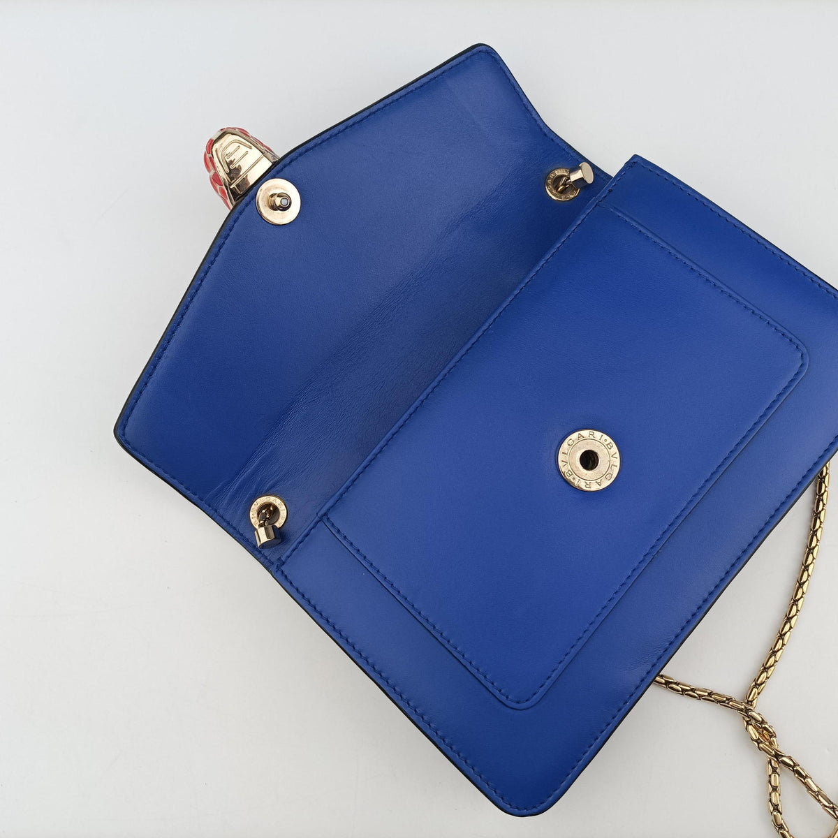 Pre-owned Bvlgari SERPENTI FOREVER Blue leather  shoulderbag | stylenewstar
