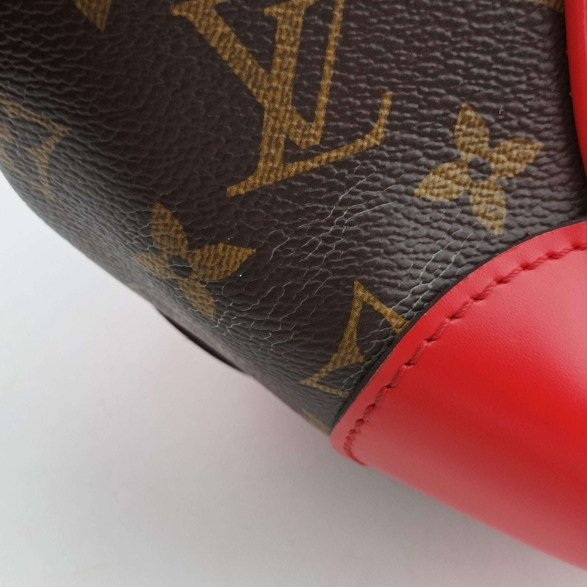 Pre-owned Louis Vuitton PHENIX PM brown×COQUELICOT Monogram Canvas×calf leather M41537 handbag | stylenewstar