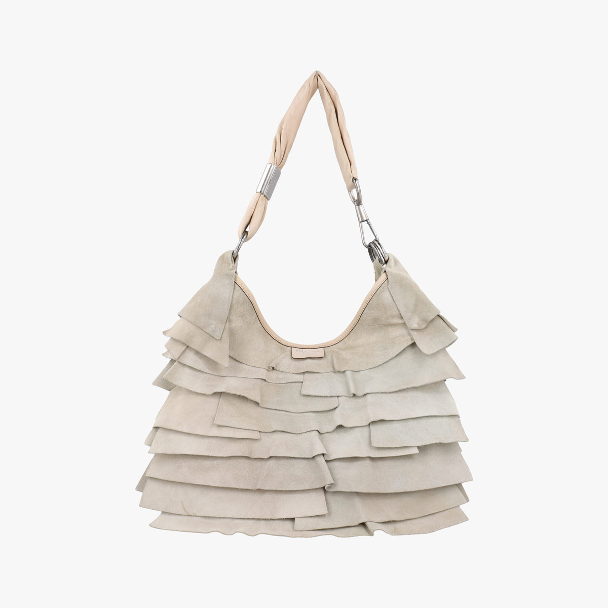 Secondhand Yves Saint Laurent Mombasa White suede 122245 shoulderbag | stylenewstar