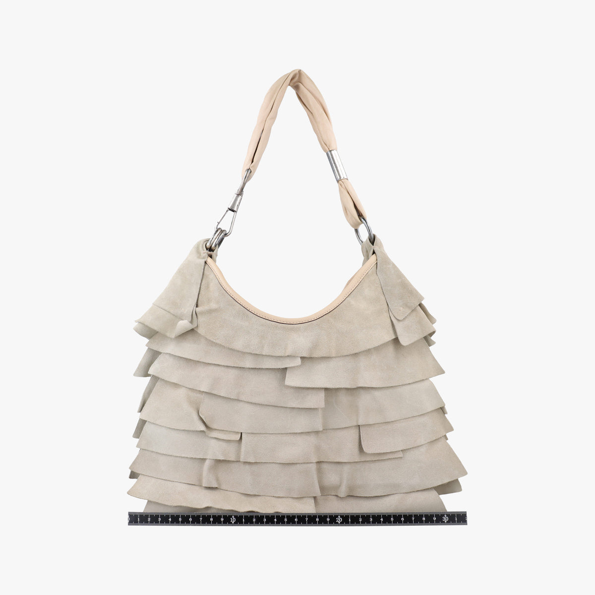 Secondhand Yves Saint Laurent Mombasa White suede 122245 shoulderbag | stylenewstar