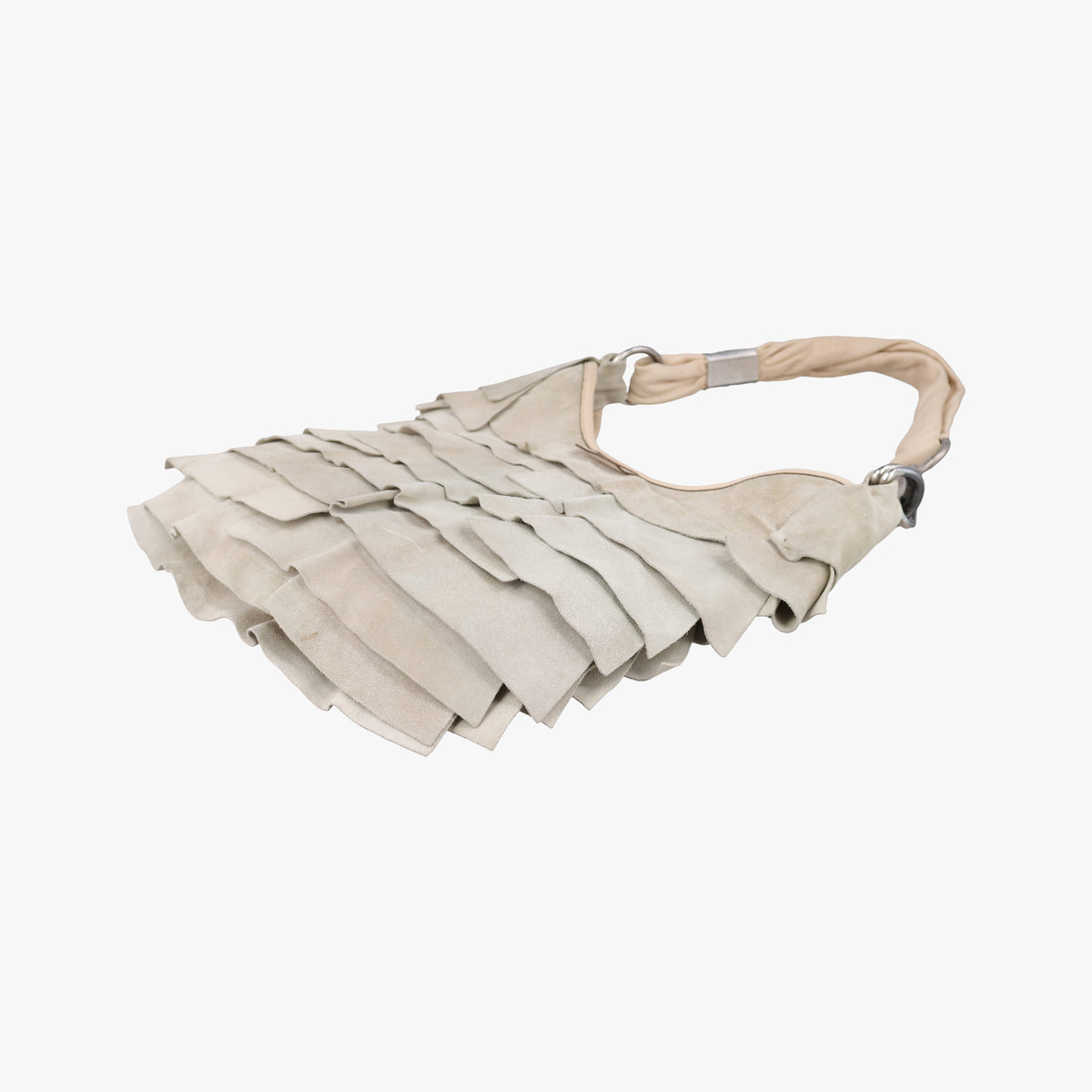 Secondhand Yves Saint Laurent Mombasa White suede 122245 shoulderbag | stylenewstar
