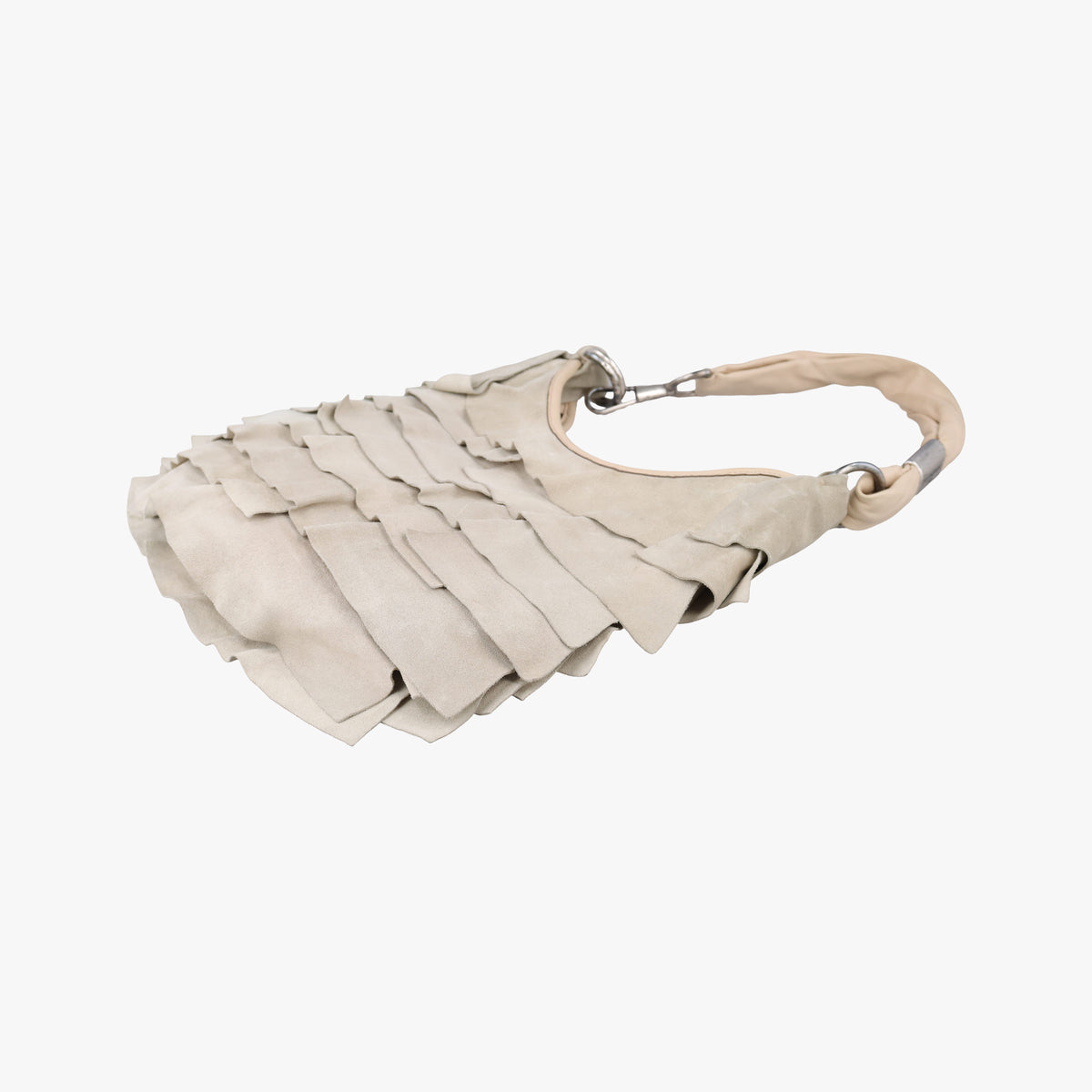 Secondhand Yves Saint Laurent Mombasa White suede 122245 shoulderbag | stylenewstar
