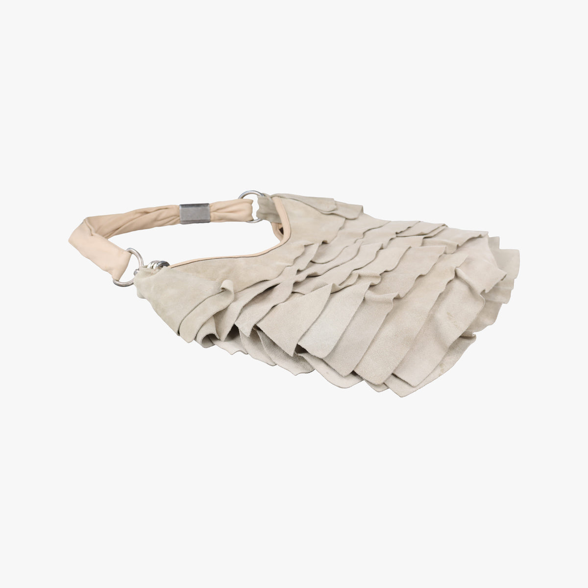 Secondhand Yves Saint Laurent Mombasa White suede 122245 shoulderbag | stylenewstar