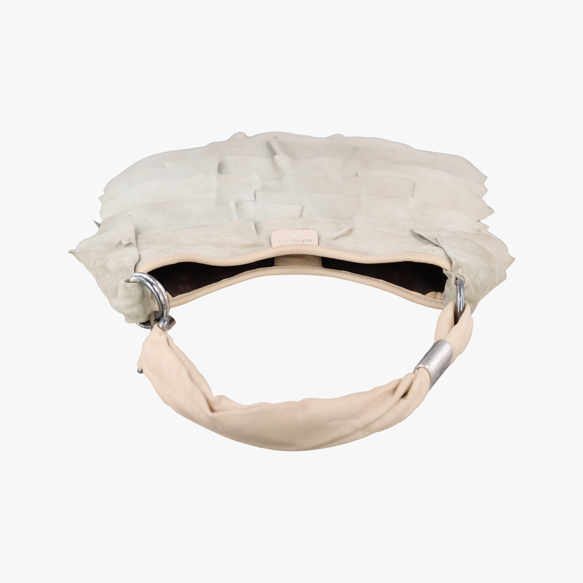 Secondhand Yves Saint Laurent Mombasa White suede 122245 shoulderbag | stylenewstar