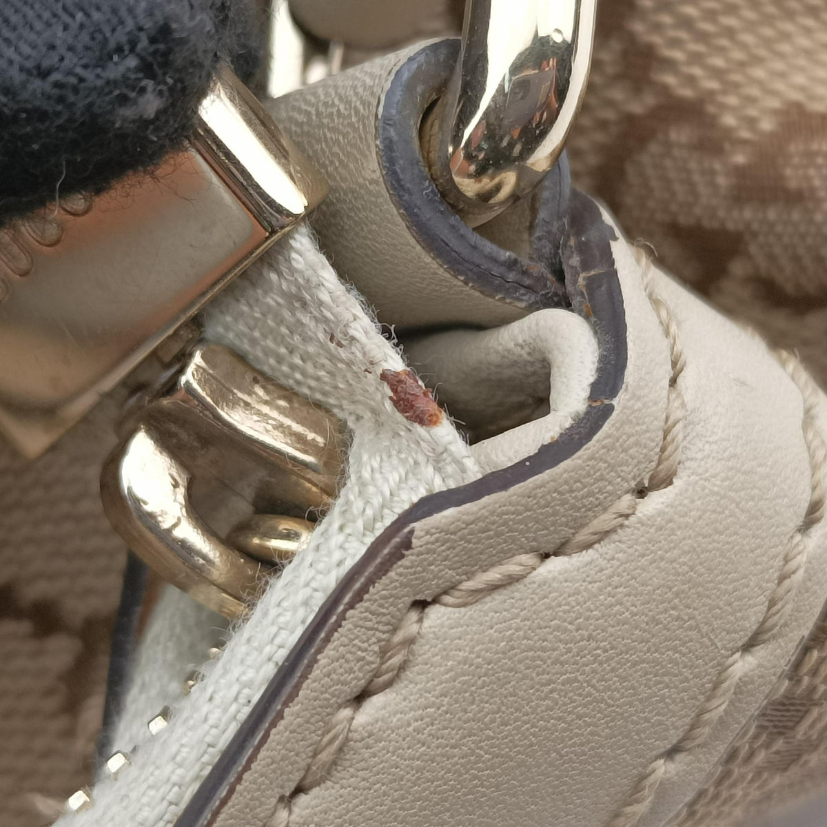 Secondhand Gucci Guccissima Mayfair Beige×Multicolour canvas×leather 269893 handbag | stylenewstar