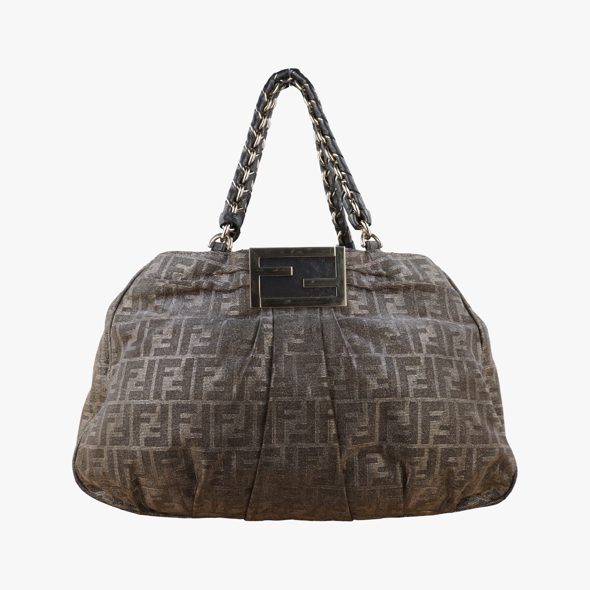 Pre-owned Fendi Mia Golden fabric 8BR616 shoulderbag | stylenewstar