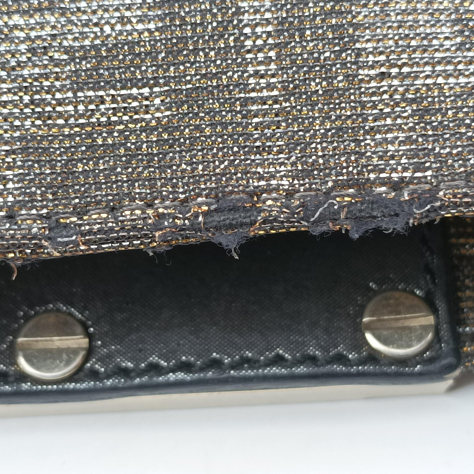 Pre-owned Fendi Mia Golden fabric 8BR616 shoulderbag | stylenewstar