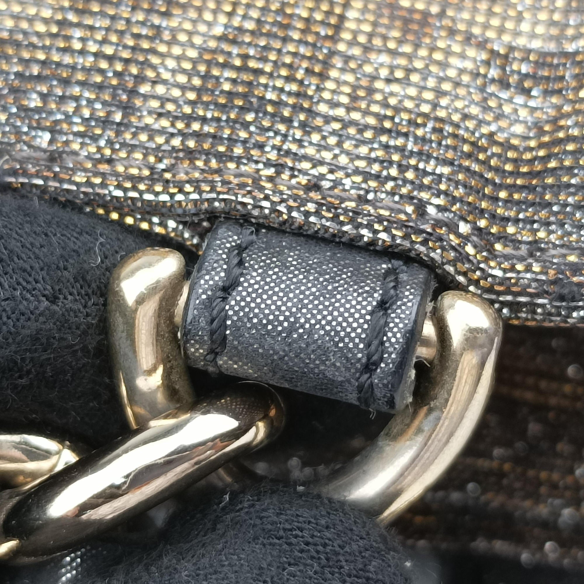 Pre-owned Fendi Mia Golden fabric 8BR616 shoulderbag | stylenewstar
