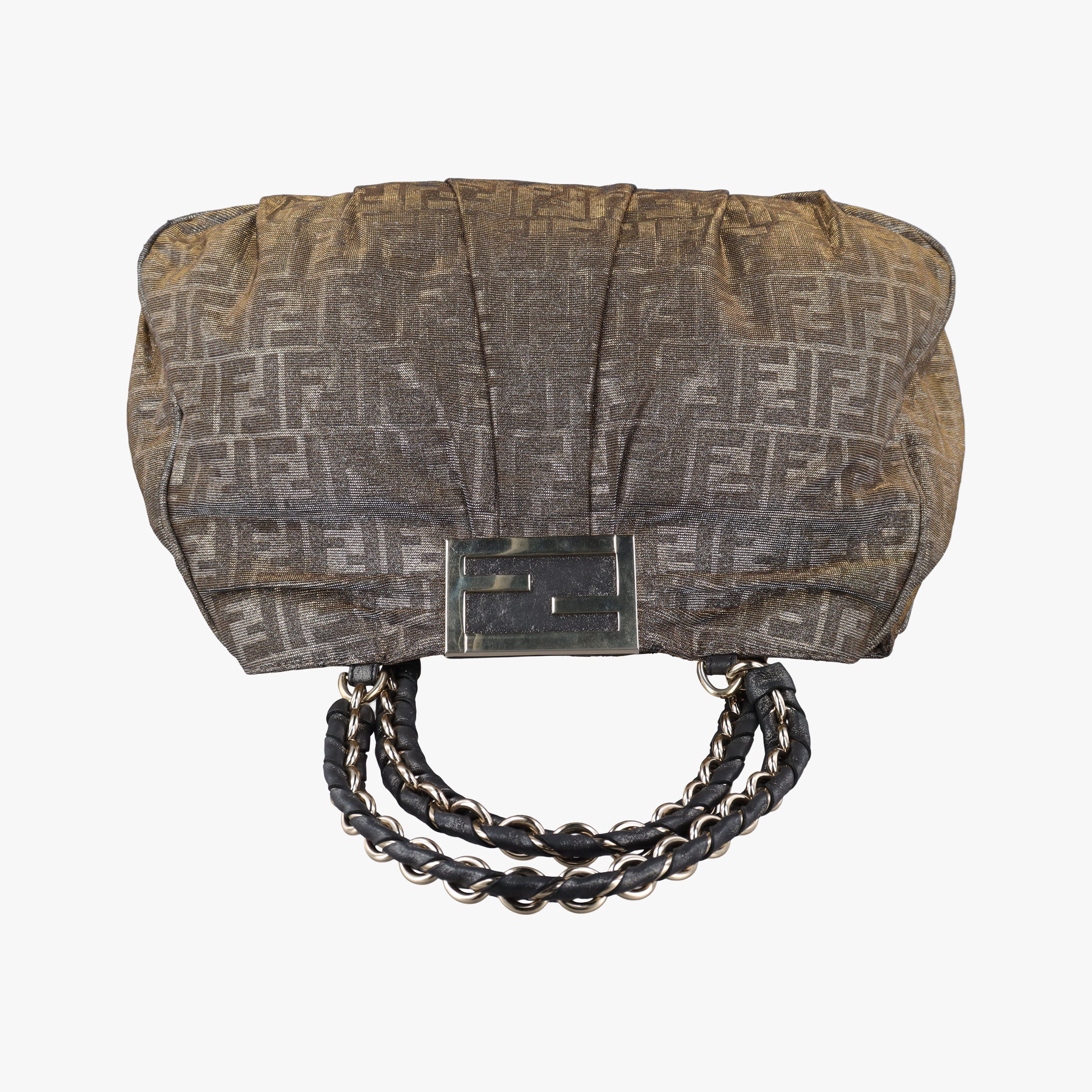 Pre-owned Fendi Mia Golden fabric 8BR616 shoulderbag | stylenewstar