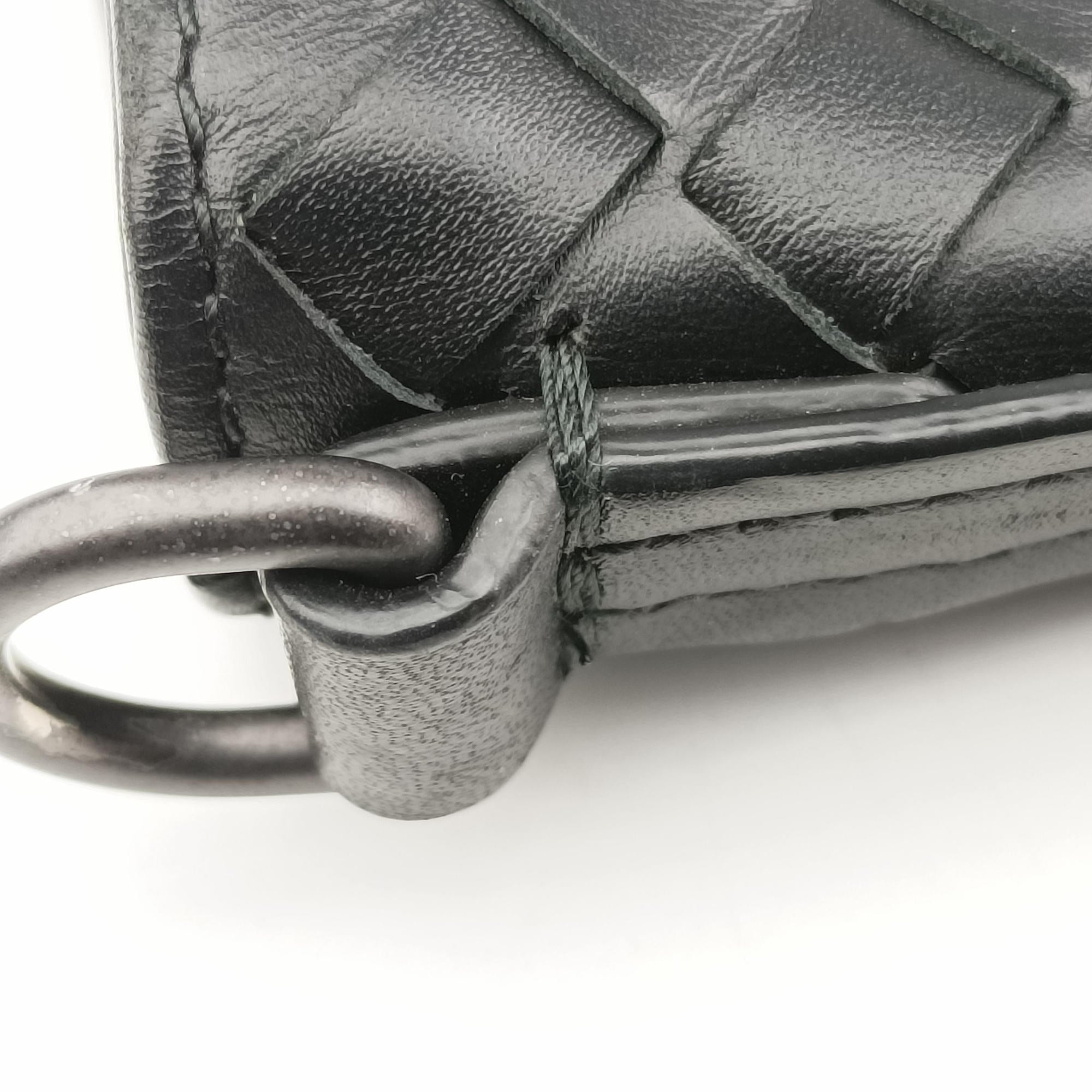Pre-owned Bottega Veneta Intrecciato Black lambskin  shoulderbag | stylenewstar