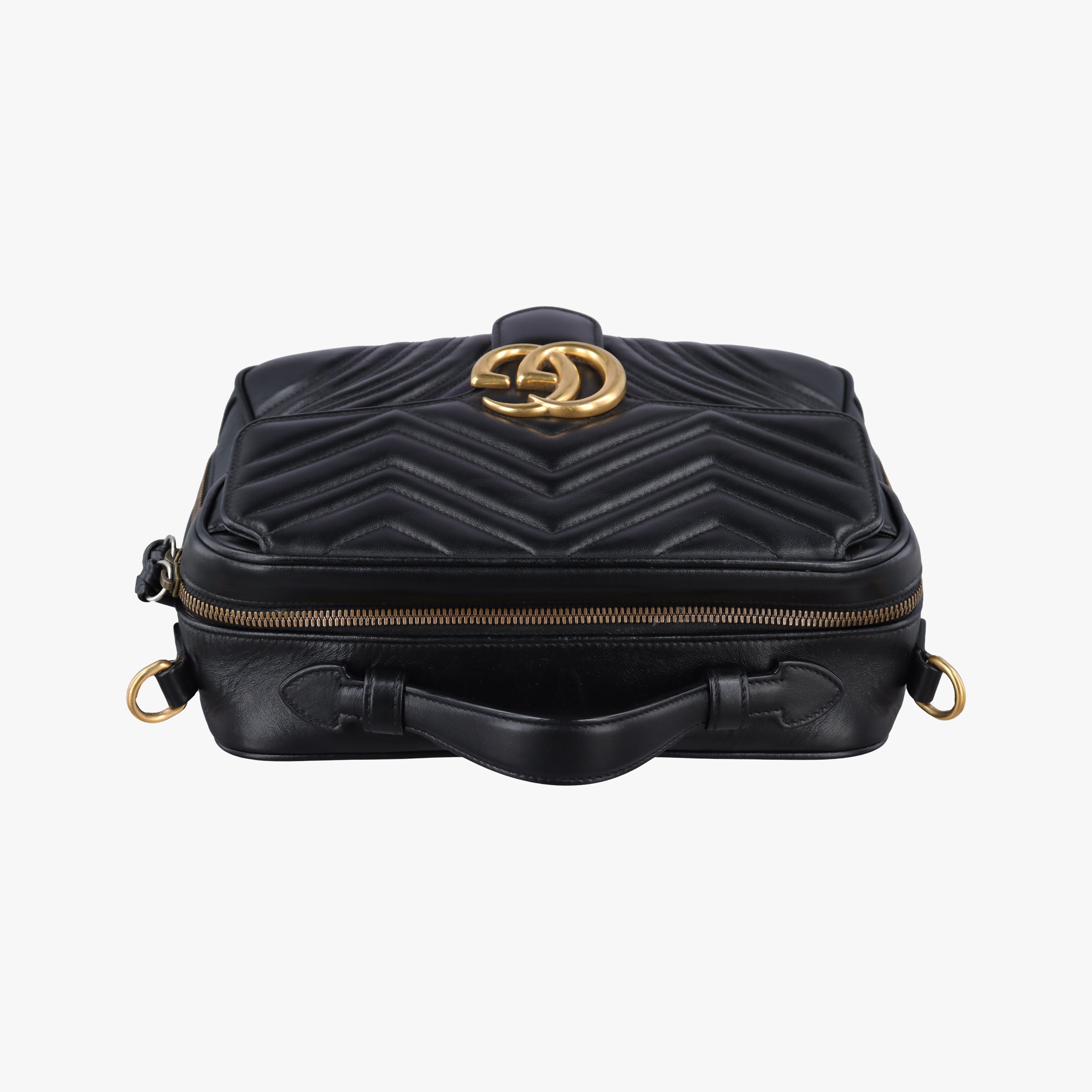 Pre-owned Gucci GG Marmont Black Leather 498100 shoulderbag | stylenewstar