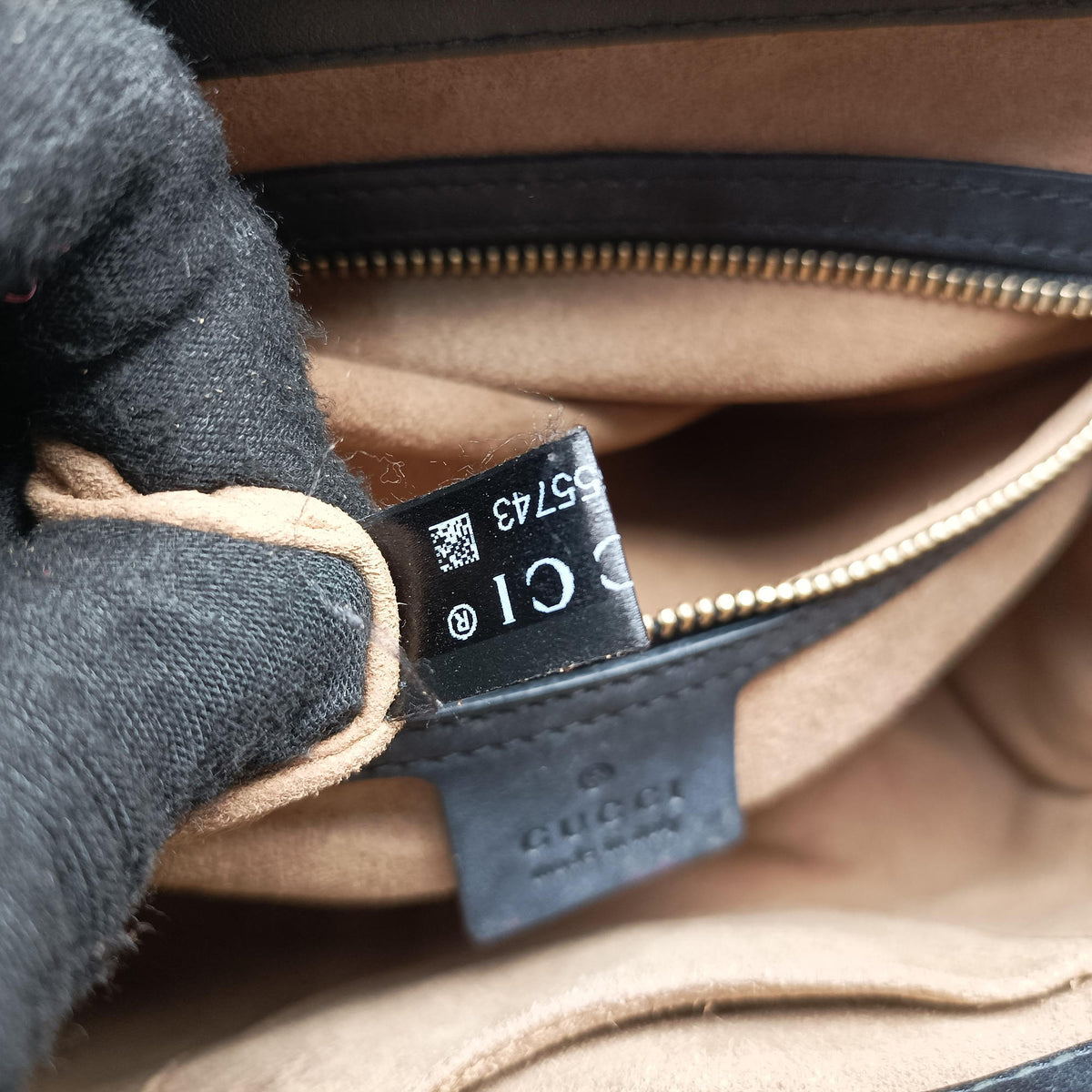 Pre-owned Gucci Padlock Beige×black PVC coated canvas×leather 453188 handbag | stylenewstar