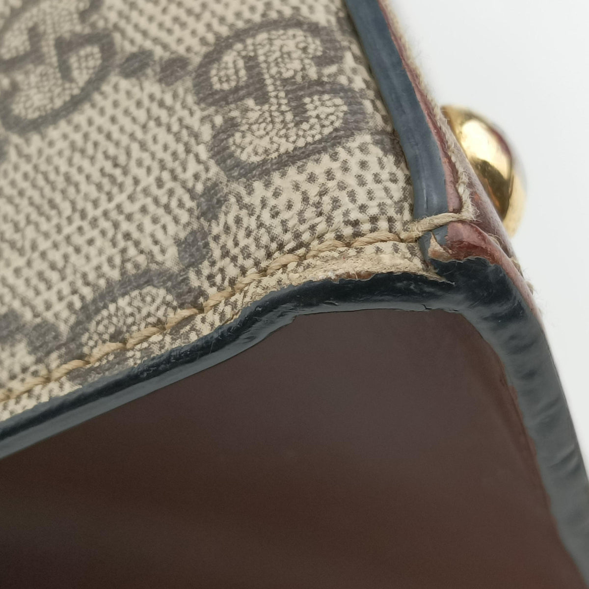 Pre-owned Gucci Padlock Beige×black PVC coated canvas×leather 453188 handbag | stylenewstar