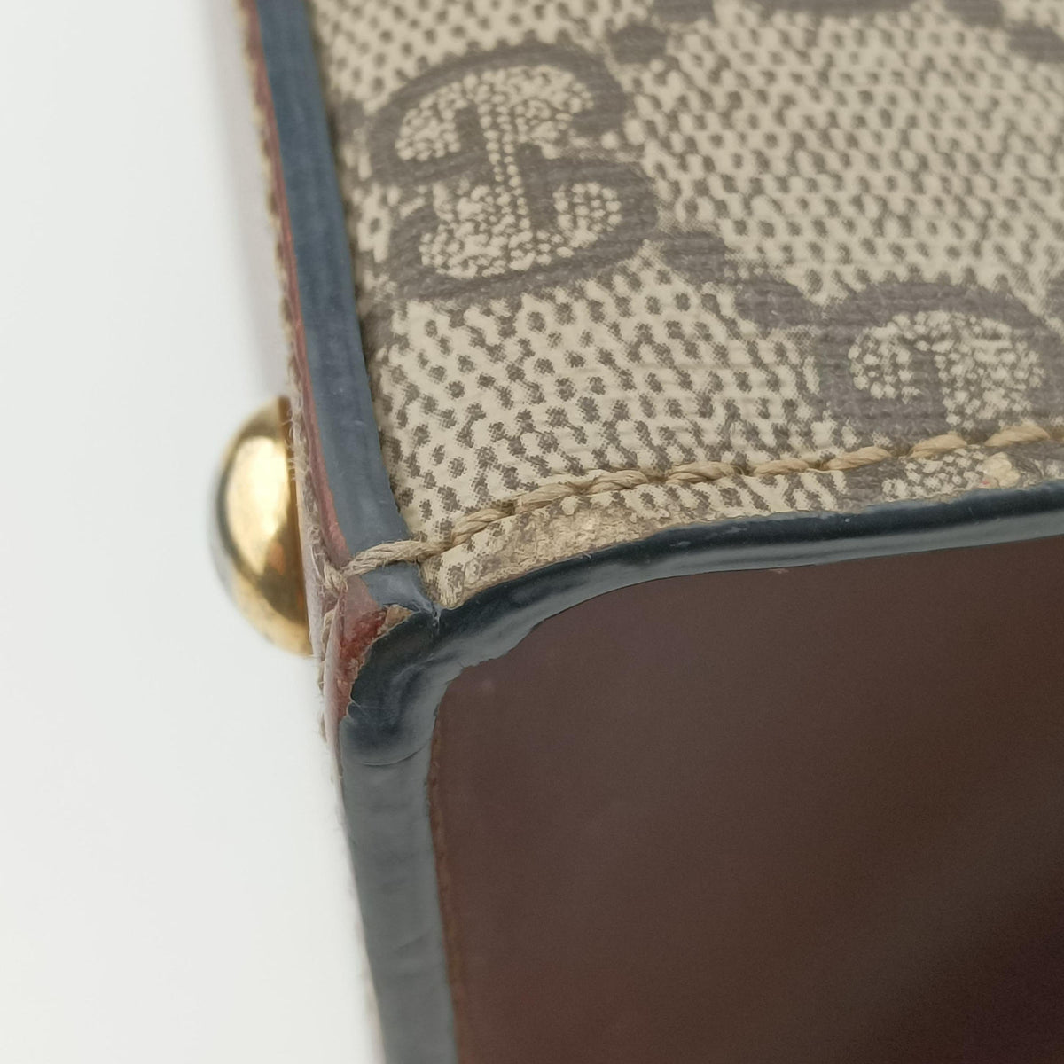 Pre-owned Gucci Padlock Beige×black PVC coated canvas×leather 453188 handbag | stylenewstar