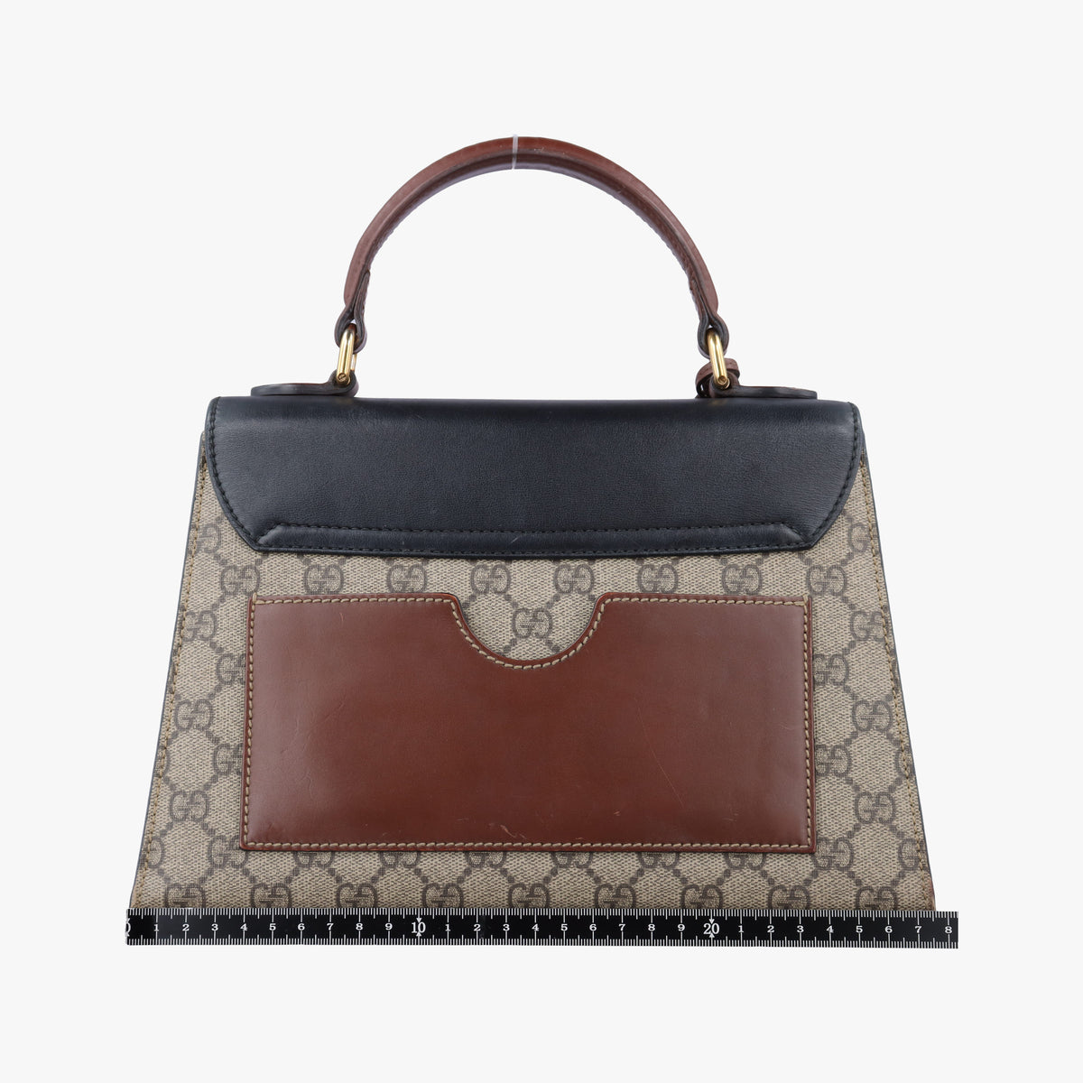 Pre-owned Gucci Padlock Beige×black PVC coated canvas×leather 453188 handbag | stylenewstar
